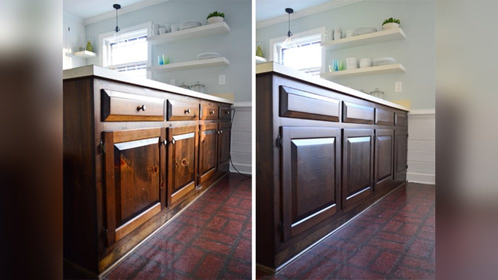 How To Stain Kitchen Cabinets Darker