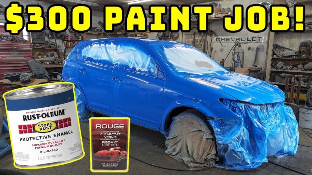 A high-gloss automotive finish showing the best clear coat for a Rust-Oleum paint job.