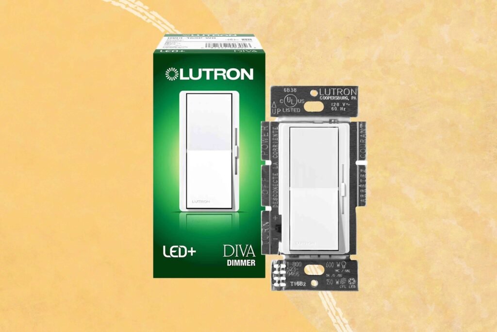 A modern dimmer switch on a wall provides the best lighting control.