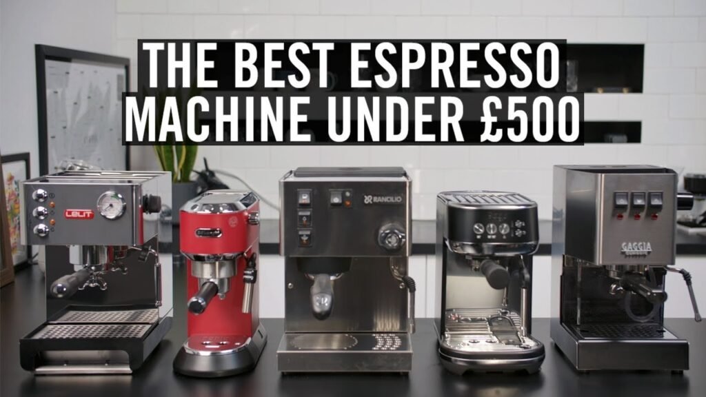 A modern espresso machine for beginners sits on a bright kitchen counter.