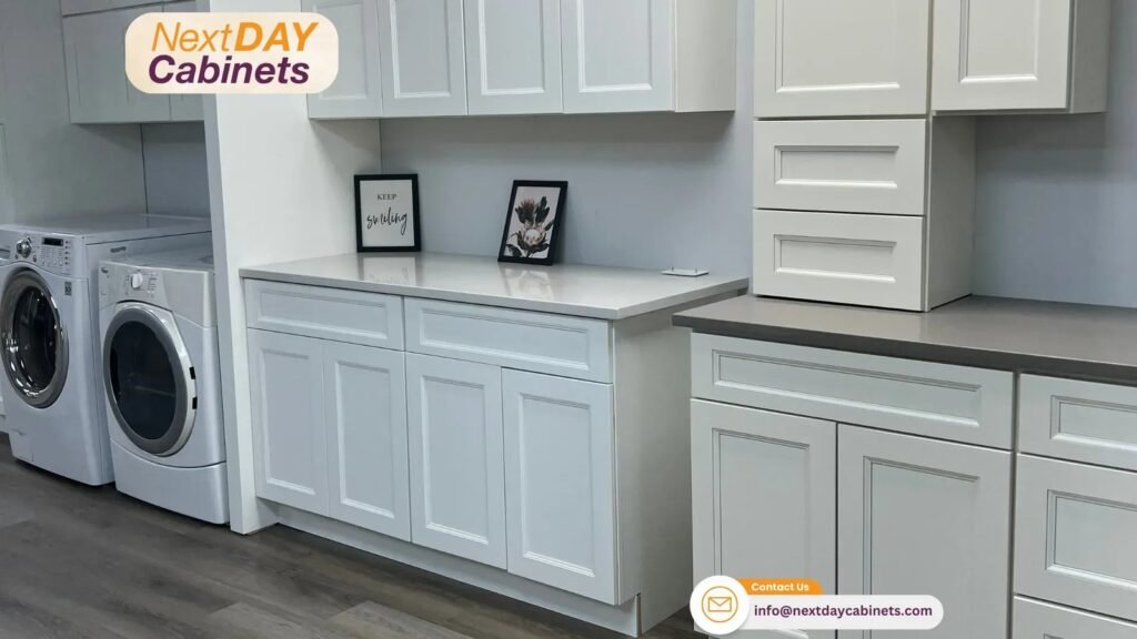 Modern sage green kitchen cabinets designed for high humidity environments.
