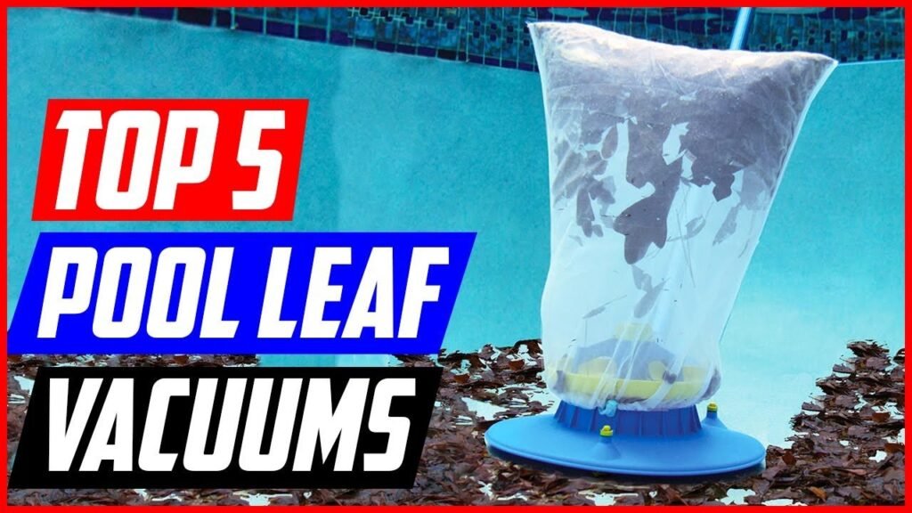 A robotic pool cleaner efficiently removing fallen leaves from a residential swimming pool.