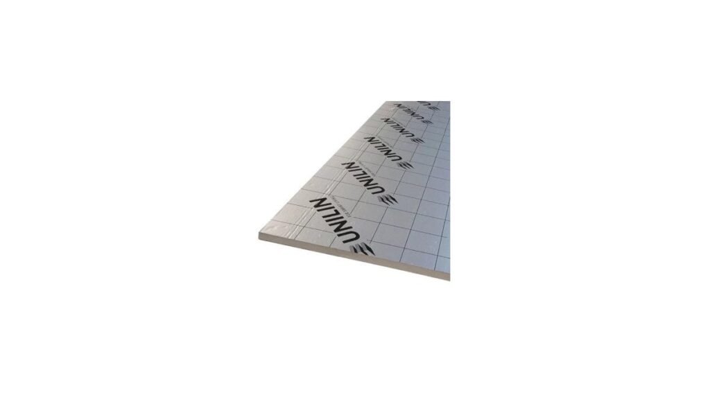 Thin, modern aerogel insulation installed within a residential wall framing for energy efficiency.