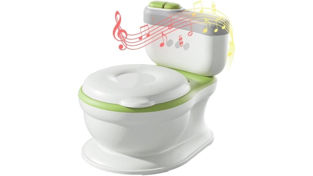 A modern and ergonomic toilet seat displayed in a bright, clean home bathroom.