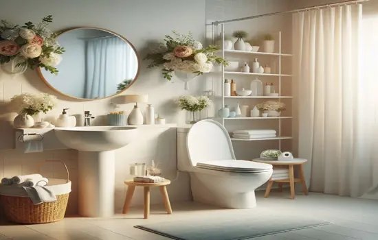 A modern luxury smart toilet with a seat warmer in a bright bathroom.