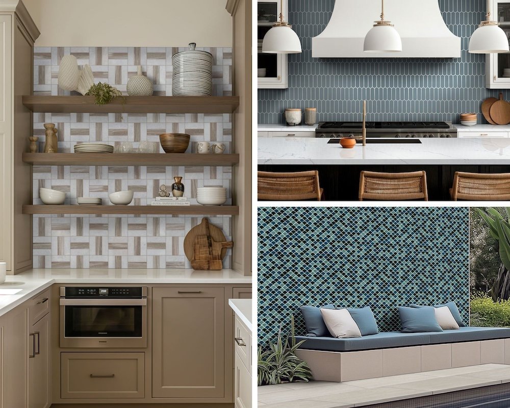 A close-up view of a clean backsplash with smooth, expertly applied unsanded grout.