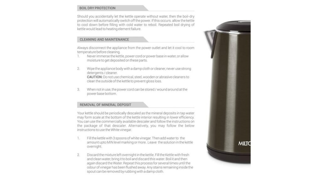 A modern electric kettle sits on a kitchen counter during the morning routine.