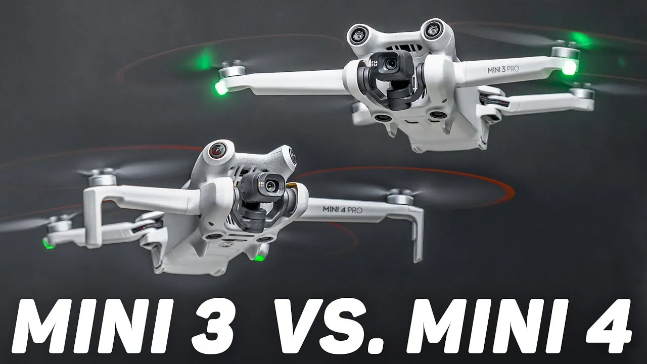 A close-up of the DJI Mini 4 Pro drone showing its advanced sensors.