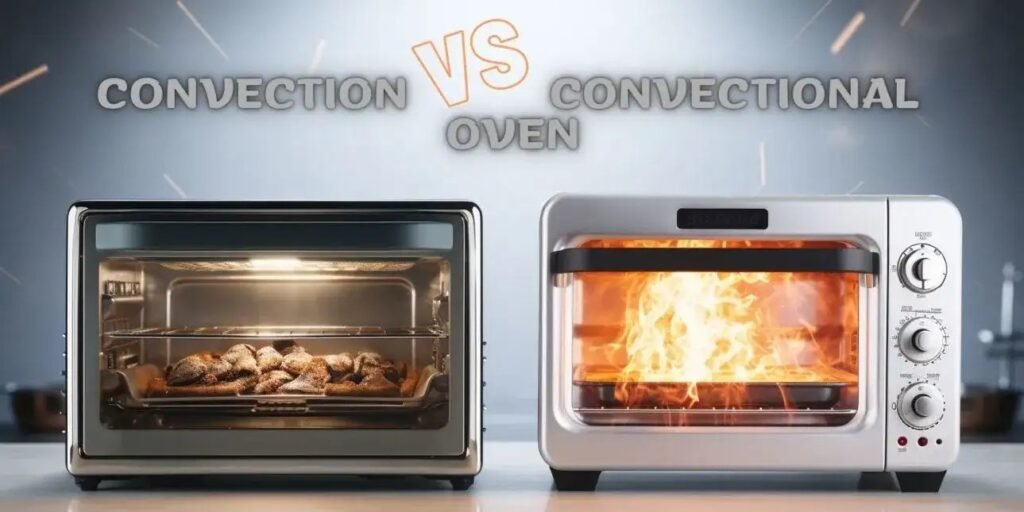 A modern kitchen showcasing both a convection oven and a standard electric oven.
