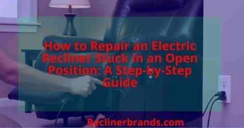 Inspecting a recliner scissor frame with a flashlight to find blockages.