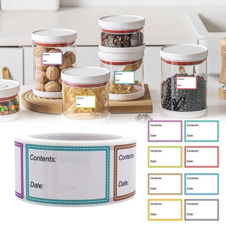 Well-organized office freezer containers clearly marked with labels for easy identification.