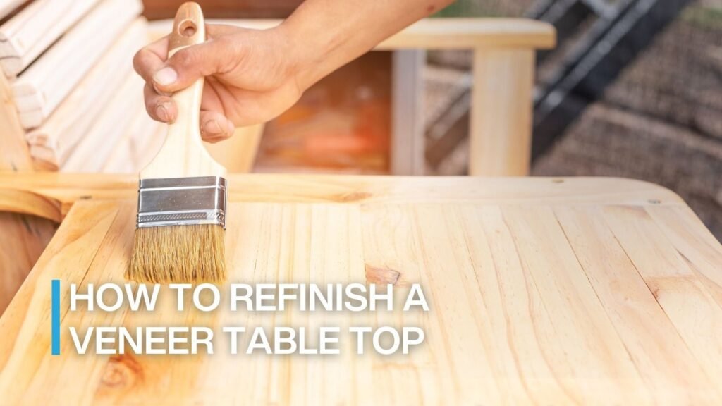 A polished wooden veneer table showing a clean and well-maintained surface texture.