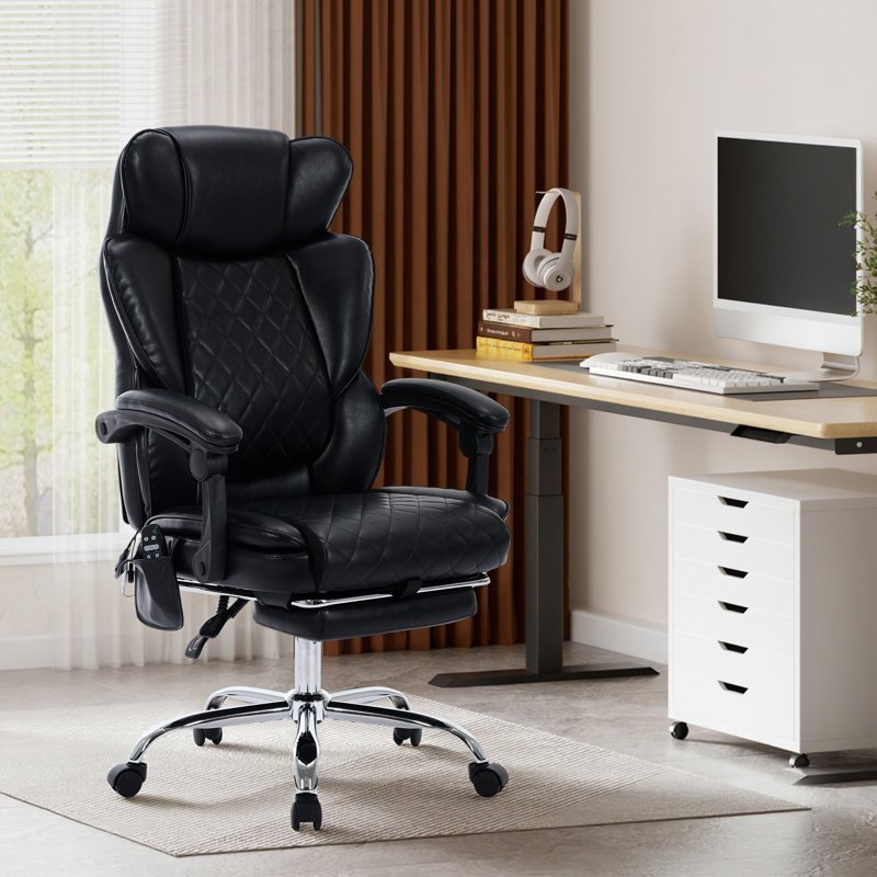 A standard foam office chair that retains heat, causing discomfort during long work sessions.