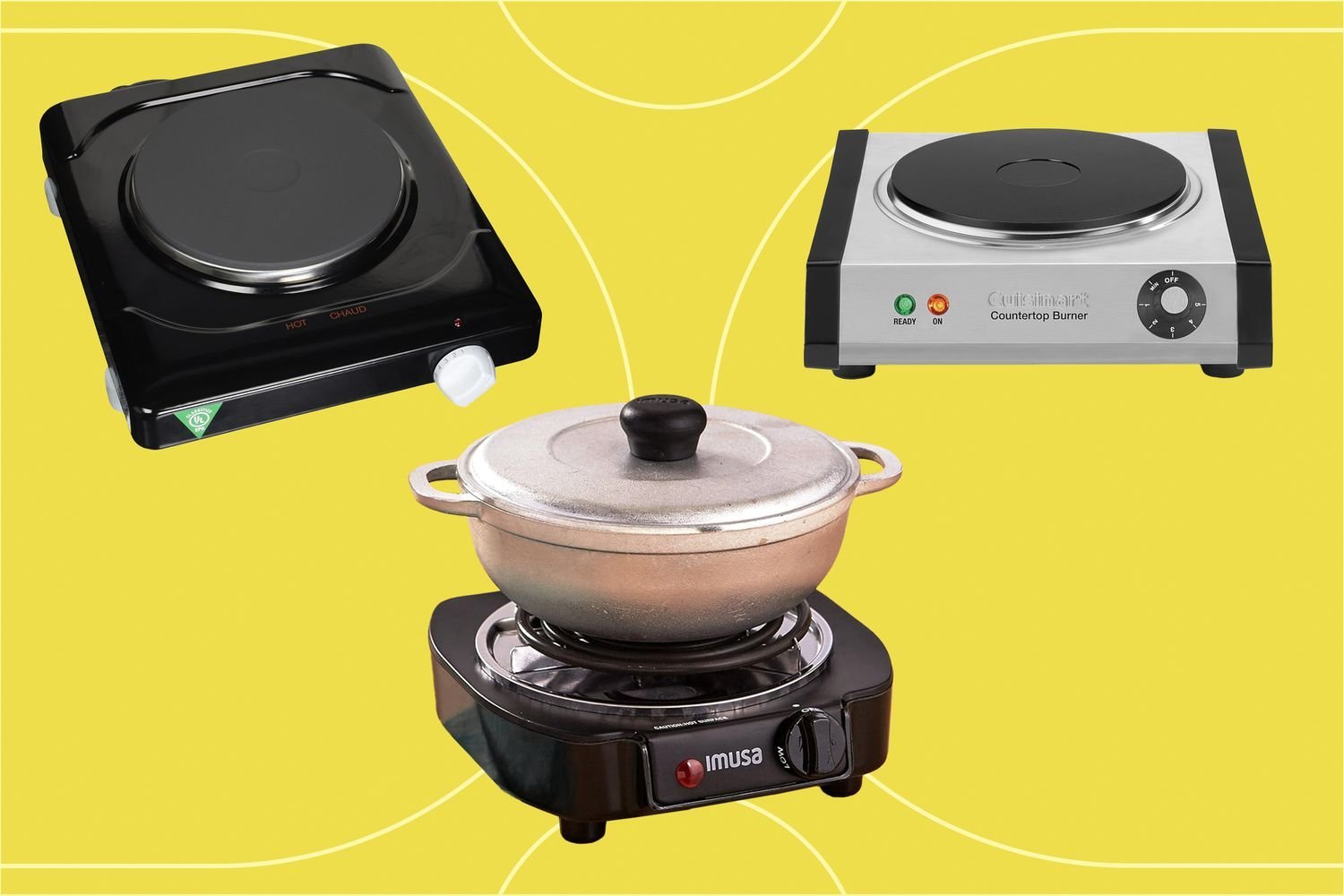 The interior of a portable camping oven with a baking tray inside.