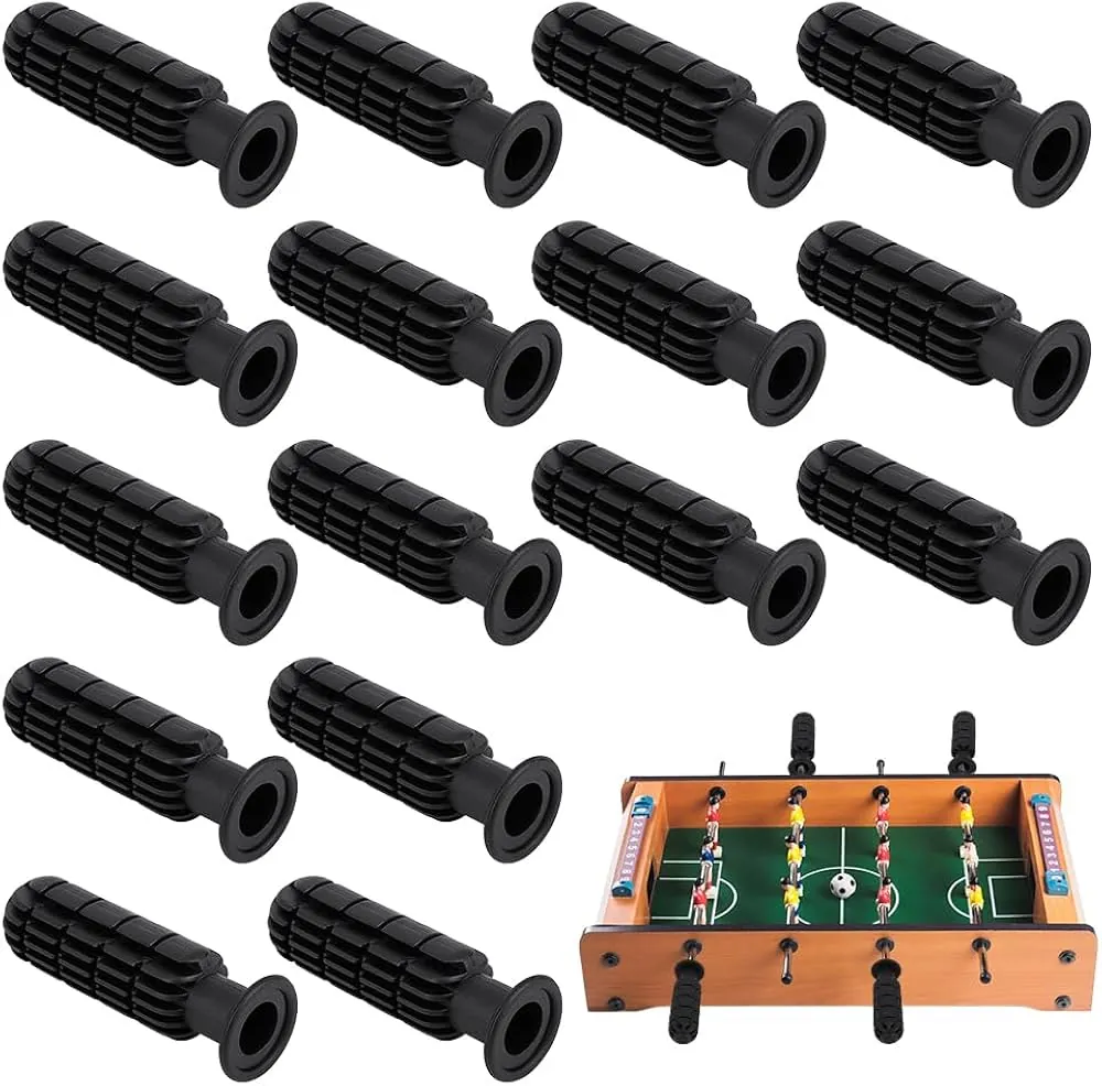 Cleaning and lubricating foosball table rods and handles for maintenance.