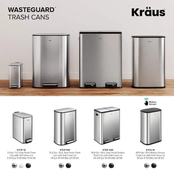Cleaning the removable inner bucket of a modern trash can.