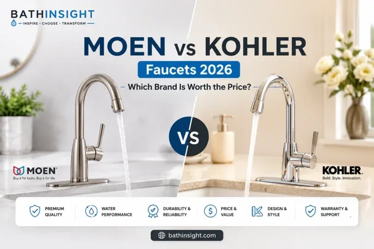 Close-up comparison of two different faucet valve mechanisms on a display board.