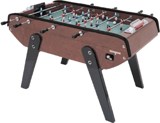 Detailed view of a Bonzini foosball table rod highlighting its durable engineering and design.