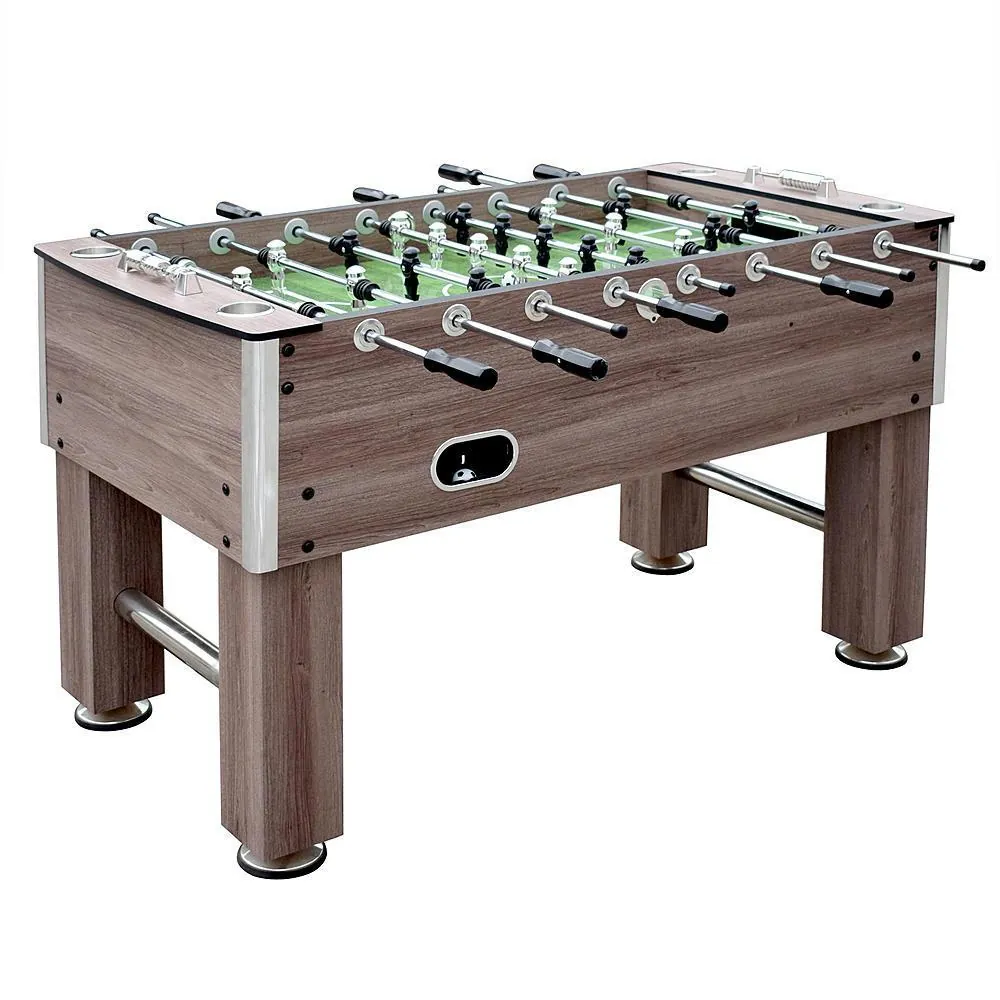 A durable Hathaway Defender foosball table in a family playroom.