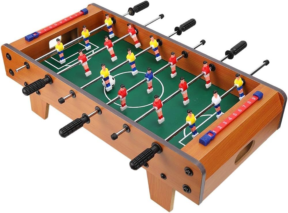 Folded portable foosball table in a bright modern living room