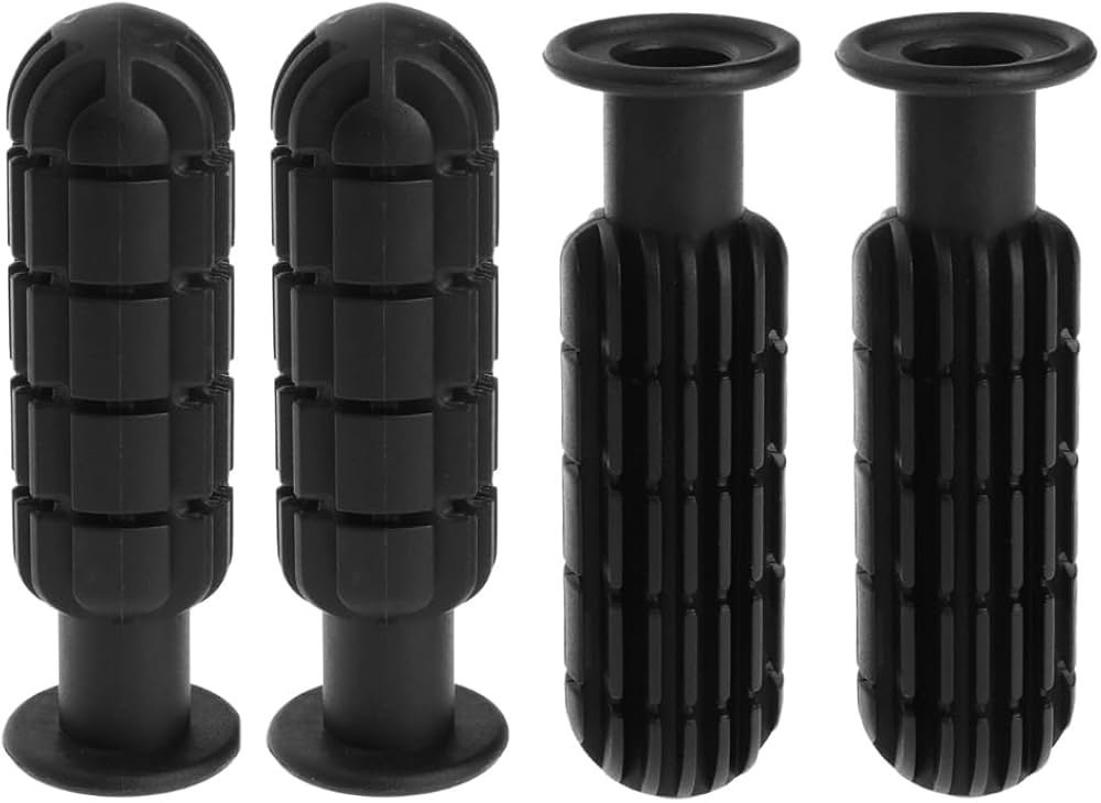 Foosball table replacement parts including handles and rods on a workbench.
