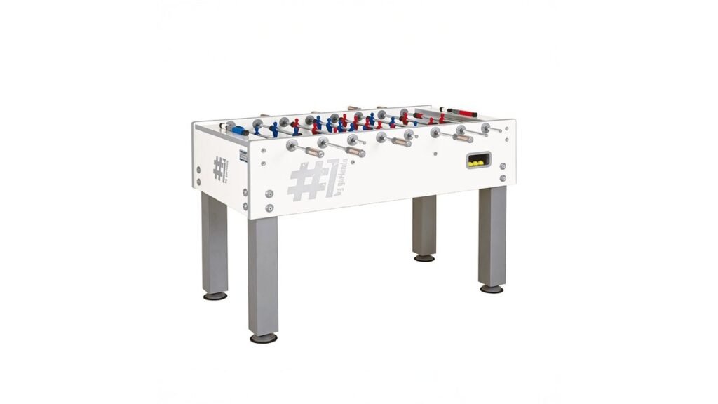 Garlando foosball table brands showcased in a modern game room setting