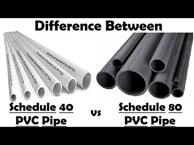 Hands using a pipe cutter to trim a thick Schedule 80 PVC pipe.