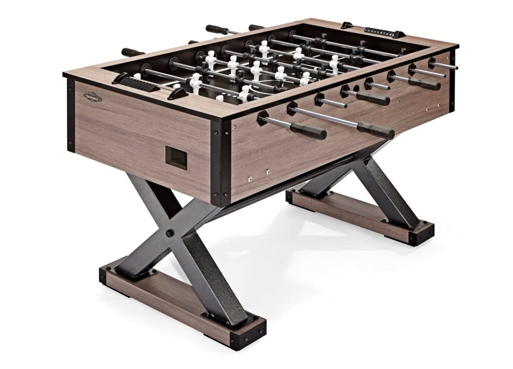 Heavy-duty foosball table in a modern living room