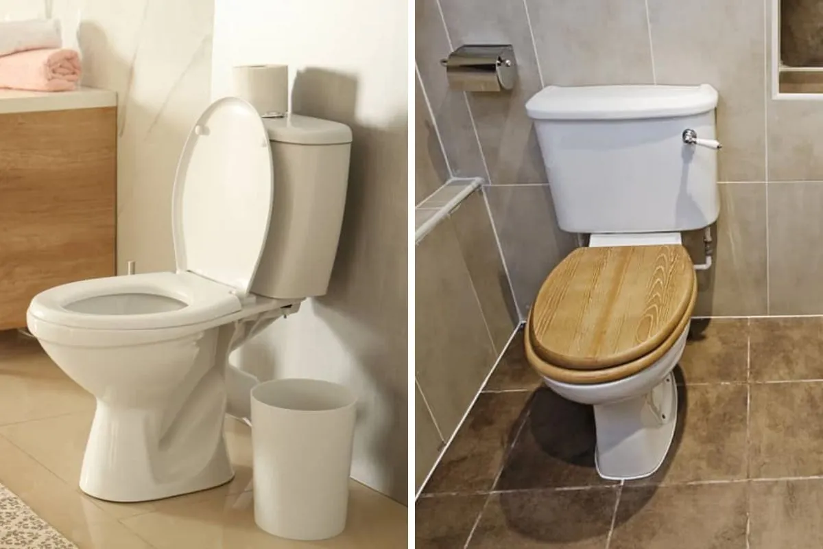 Measuring the dimensions of round and elongated toilet bowls for seat fitment.