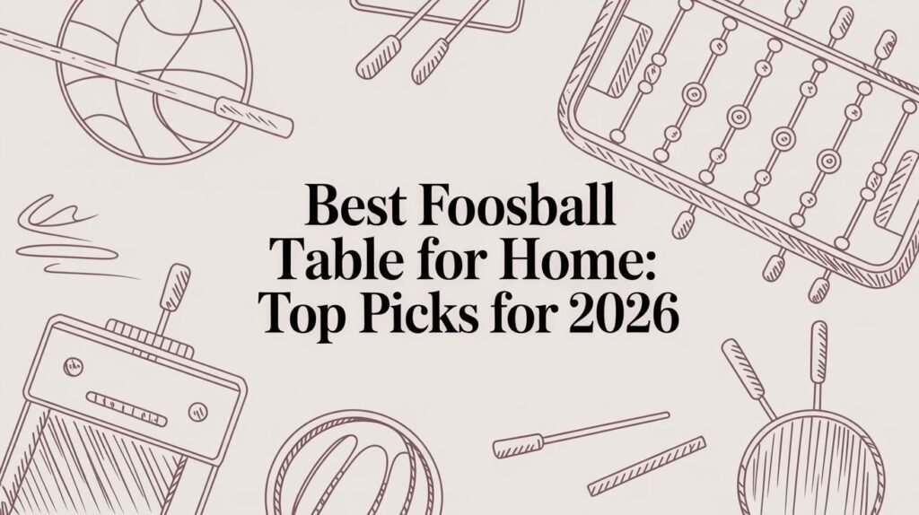Modern commercial foosball table in a bright, minimalist lounge.
