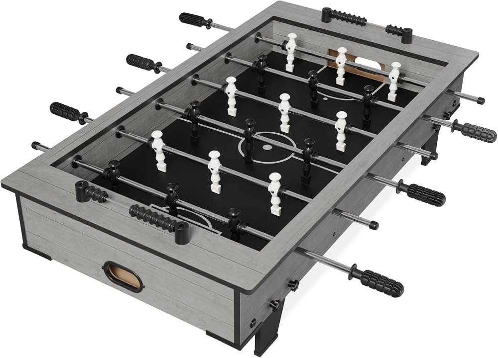 Modern foosball table in a bright living room