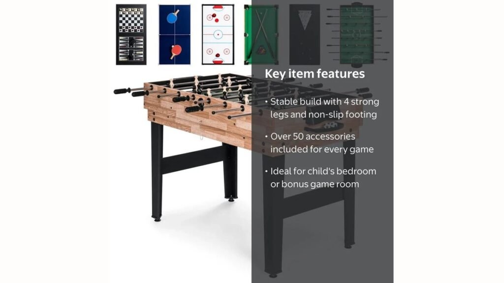 Modern foosball table in a bright minimalist game room