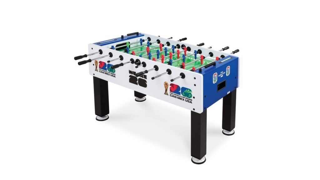 Modern foosball table in bright room