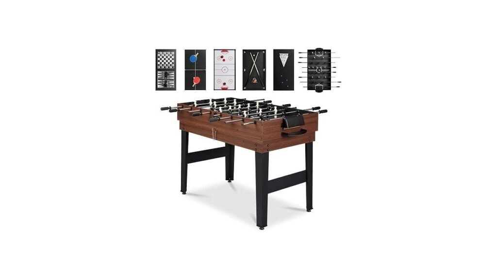 Modern foosball table setup in a bright living room