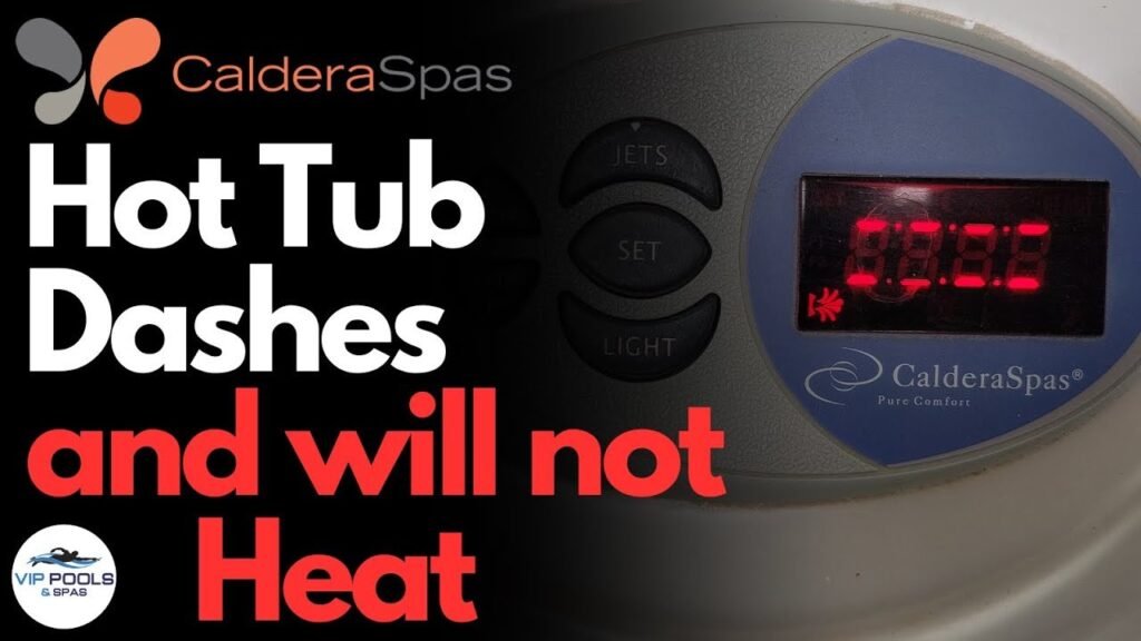 Modern spa with control panel showing four dashes indicating a sensor error.