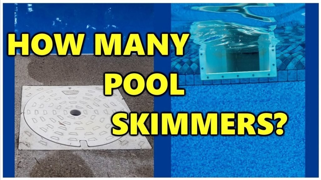 Modern swimming pool with multiple skimmers ensuring clean water circulation.
