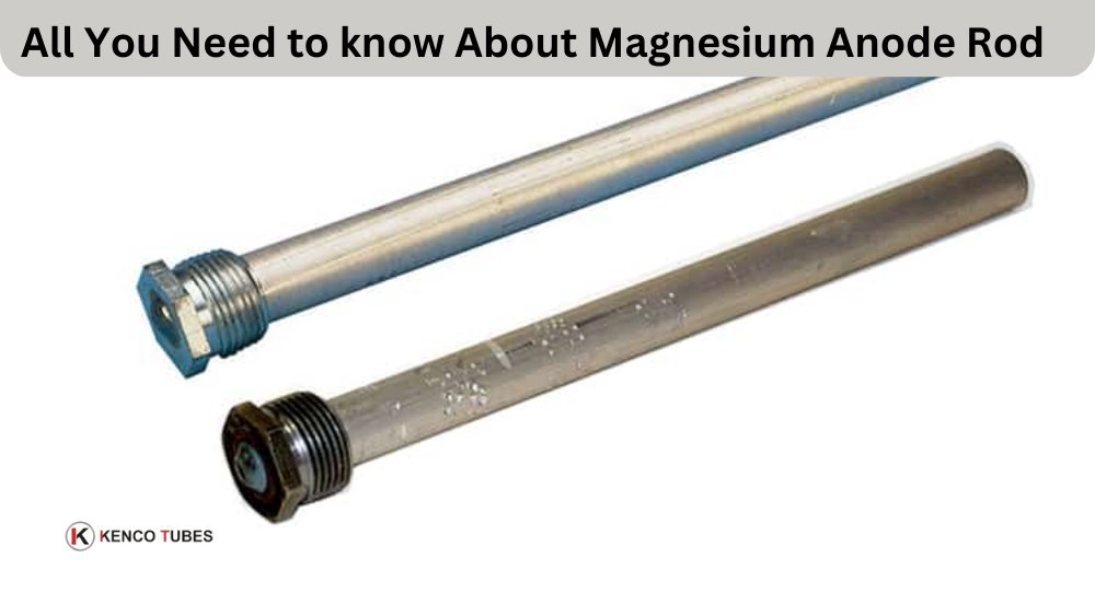 New magnesium and aluminum anode rods displayed on a clean workbench for comparison.