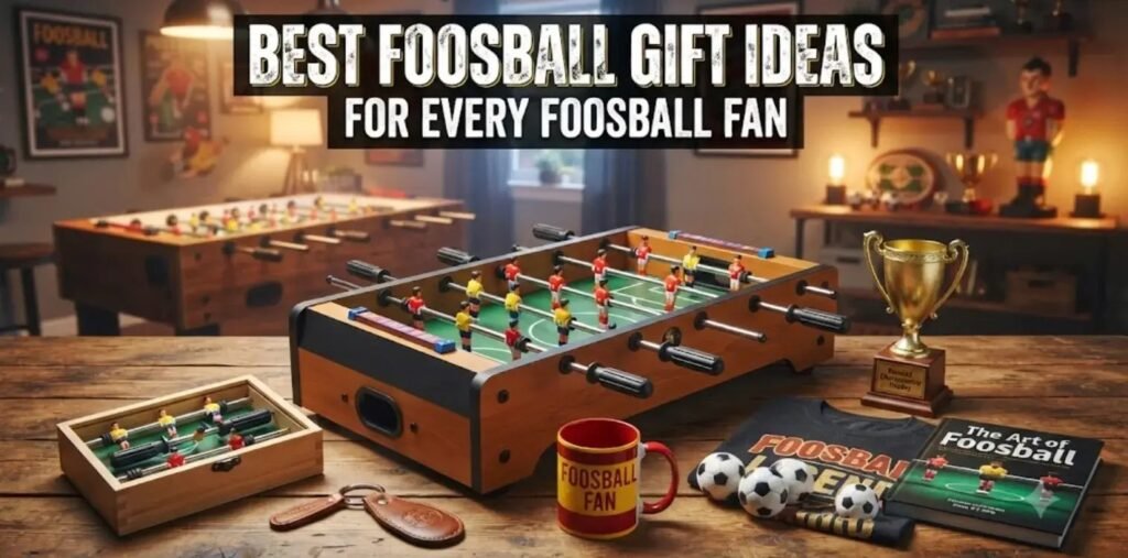 Premium wooden foosball table in a bright modern living room setting