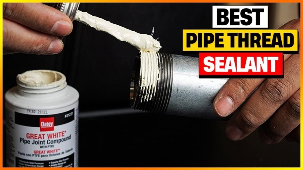 A professional collection of various pipe thread sealants and brass fittings on a workbench.