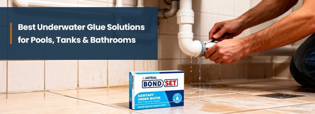 Professional plumbing epoxy being prepared for a pipe repair in a modern home.