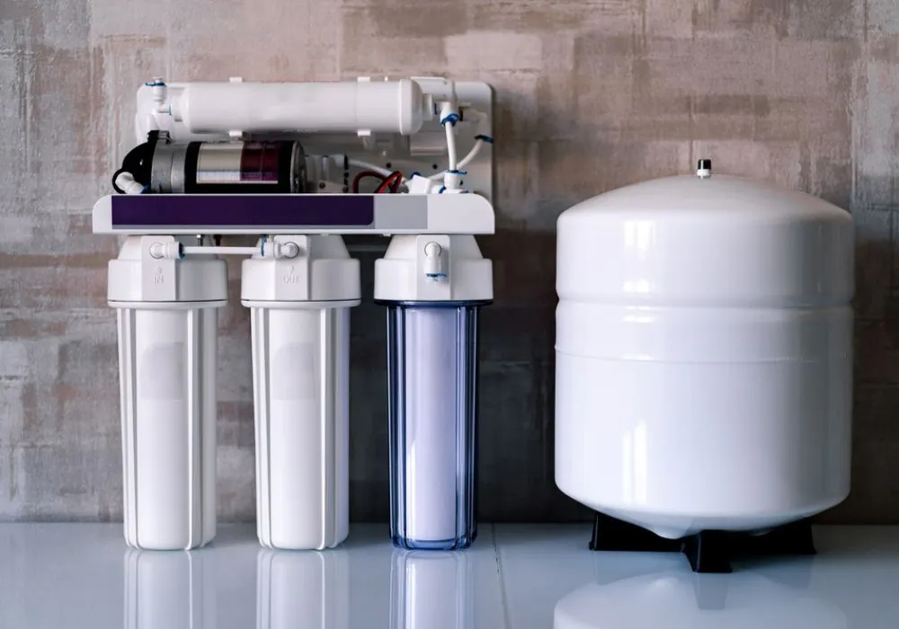 Professional water testing kit used to analyze household water contaminants and hardness levels.