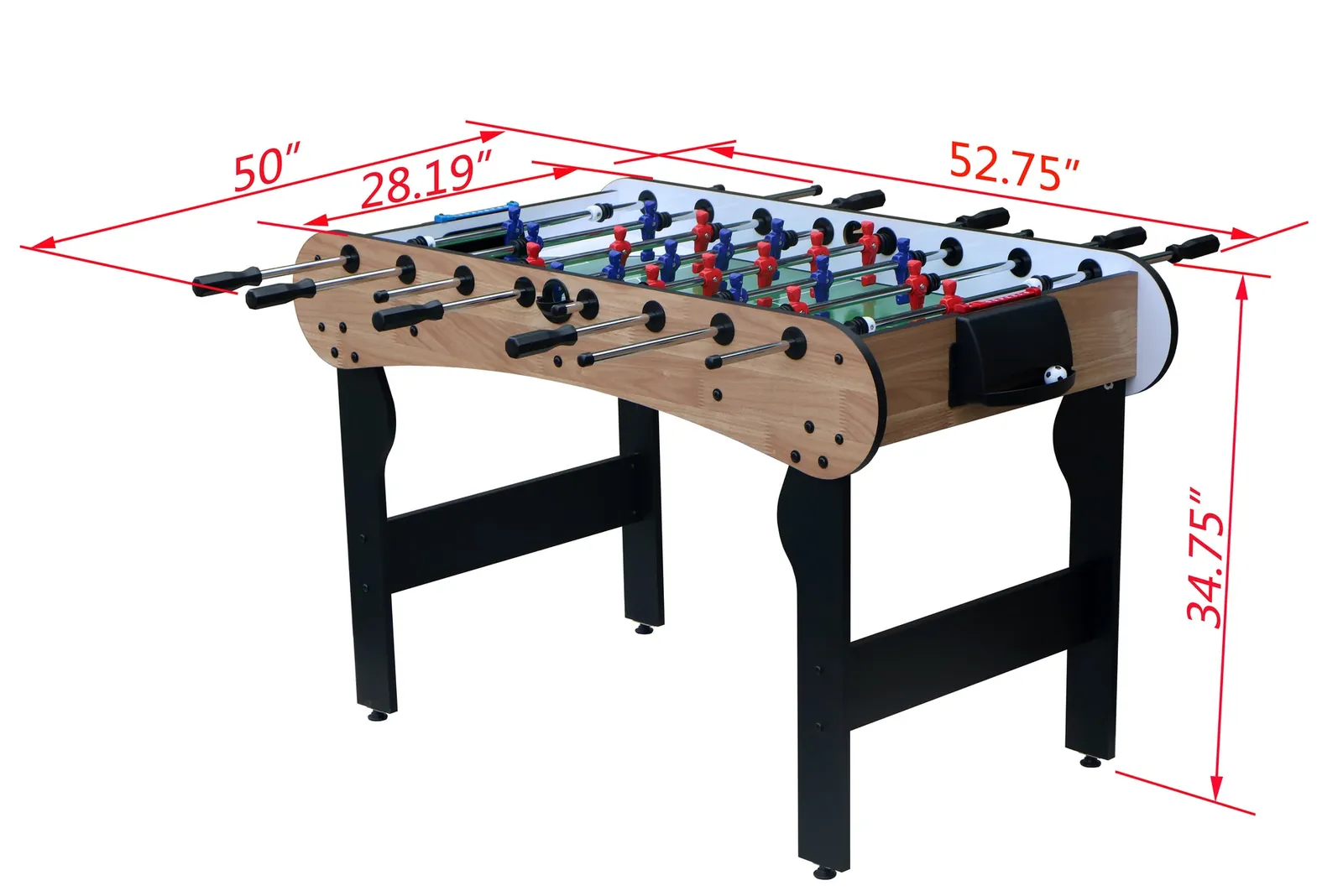 Rubber mats added under foosball table legs to prevent sliding during play