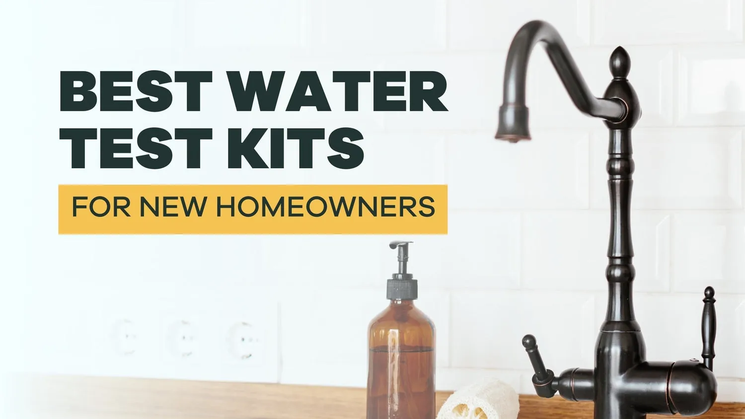 Several popular water test kit brands arranged neatly for a comparative review.