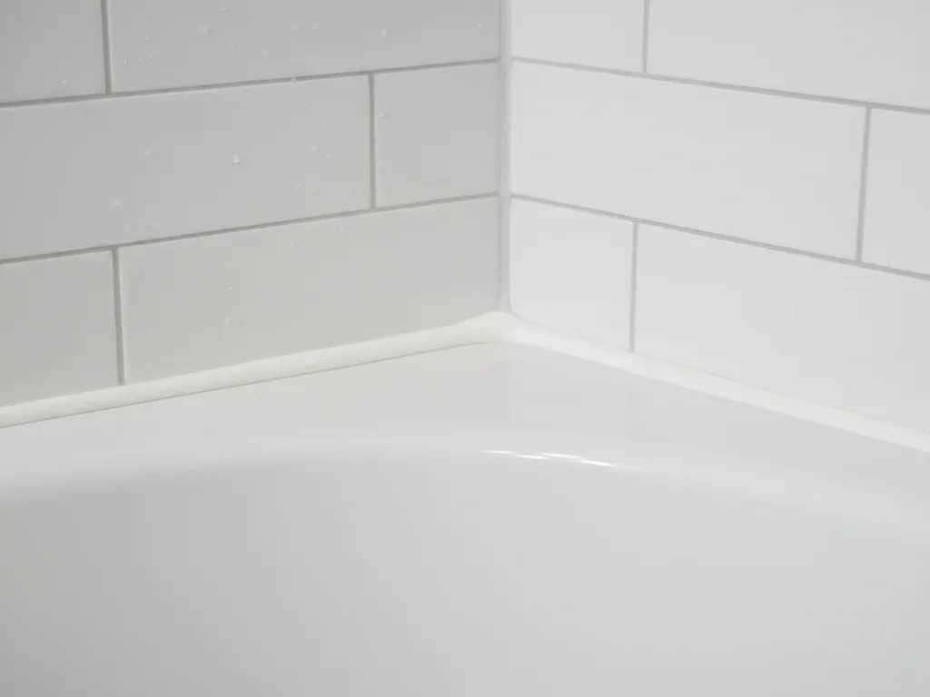 Several tubes of bathroom caulk are arranged neatly on a clean surface.