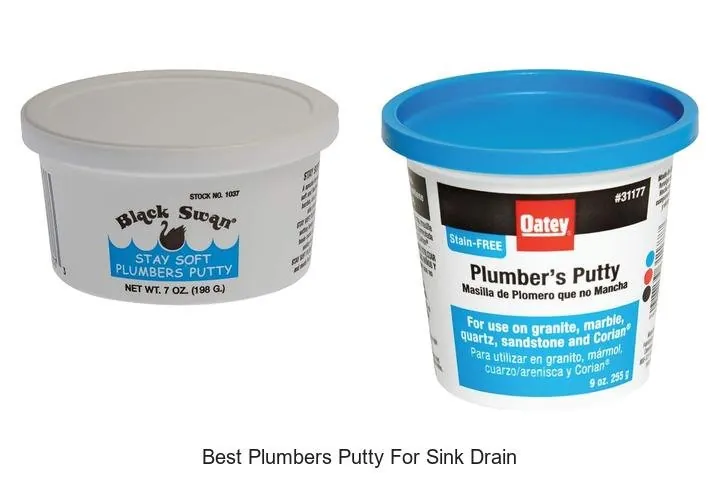 A side by side view of old hardened plumbers putty and fresh putty.
