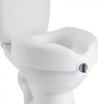 Three different types of elevated toilet seats displayed side by side for easy comparison.