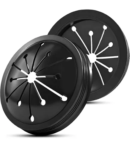 Three different types of garbage disposal splash guards arranged for a comparison review.
