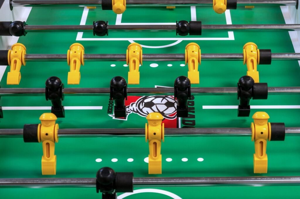 Tornado foosball table in a bright modern game room