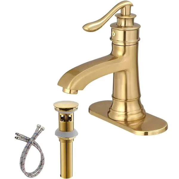 A vintage pedestal sink featuring a traditional lift-rod drain assembly.